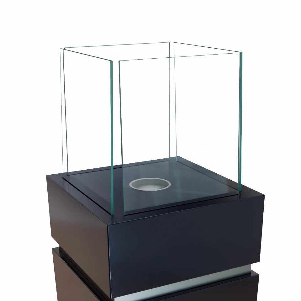 Elegant Gulvbiopeis – Svart med glass