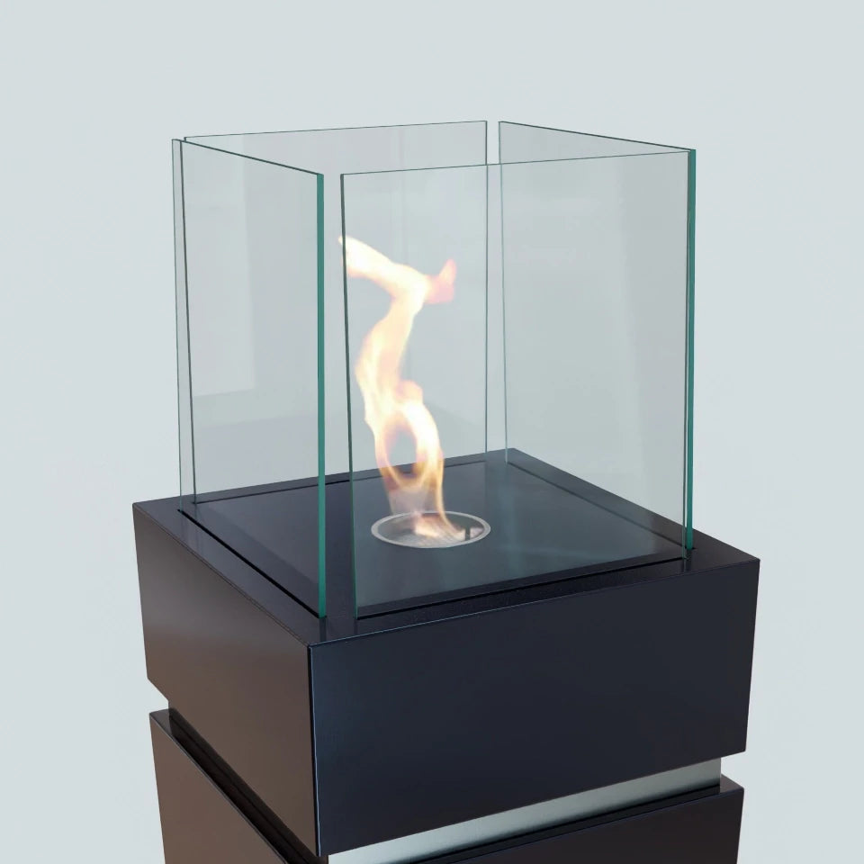 Elegant Gulvbiopeis – Svart med glass