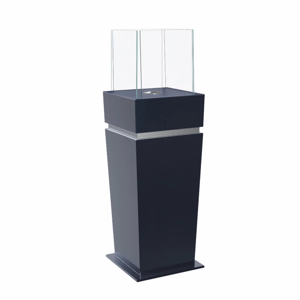 Elegant Gulvbiopeis – Svart med glass