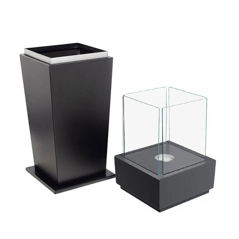 Elegant Gulvbiopeis – Svart med glass