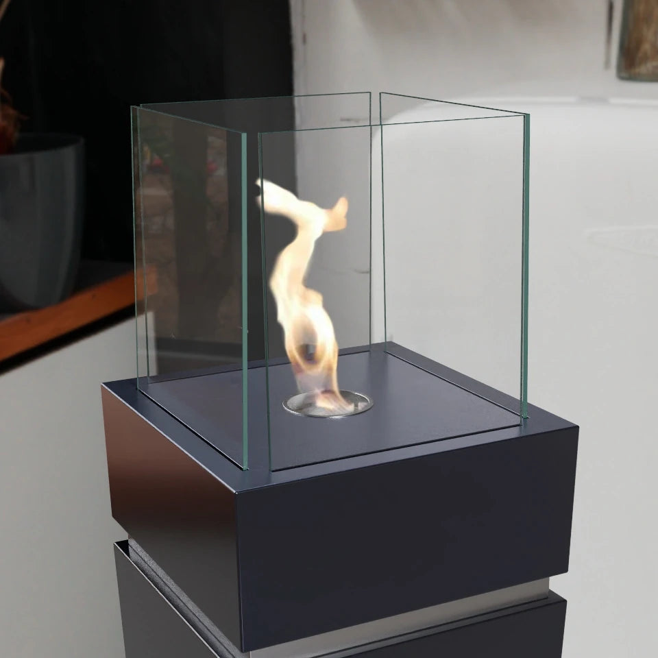 Elegant Gulvbiopeis – Svart med glass