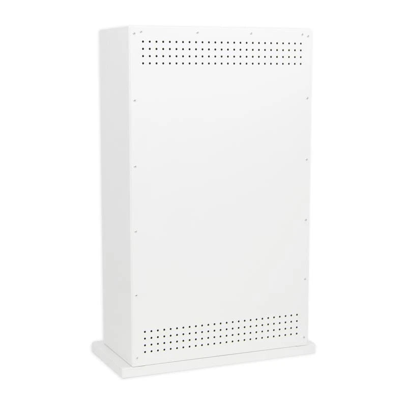 White Bioethanol Fireplace with Round Cutout
