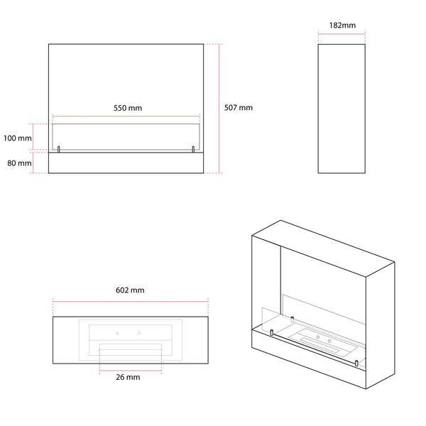 2-sidet biopeis til innbygging – Svart – 60,2 cm