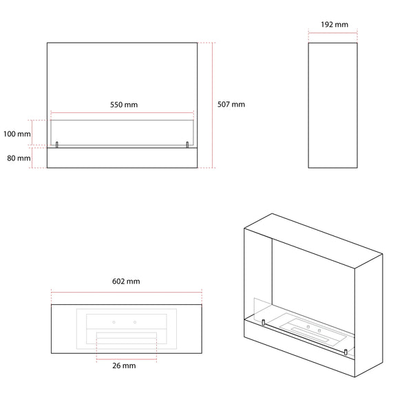 1-sidet biopeis til innbygging – Svart – 60,2 cm