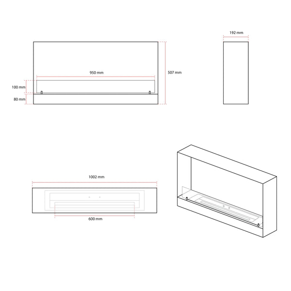 1-sidet biopeis til innbygging – Svart – 100 cm