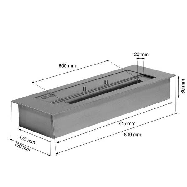 Utendørs Superior brenner – 4 liter – 80 cm