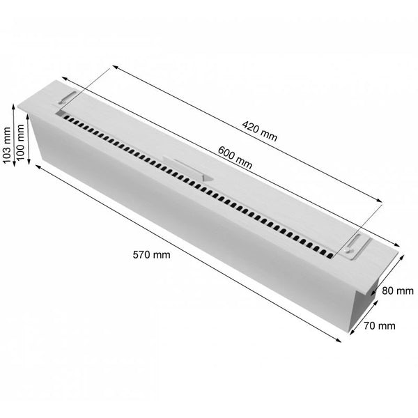 Slimline bioetanolbrenner – 60 cm