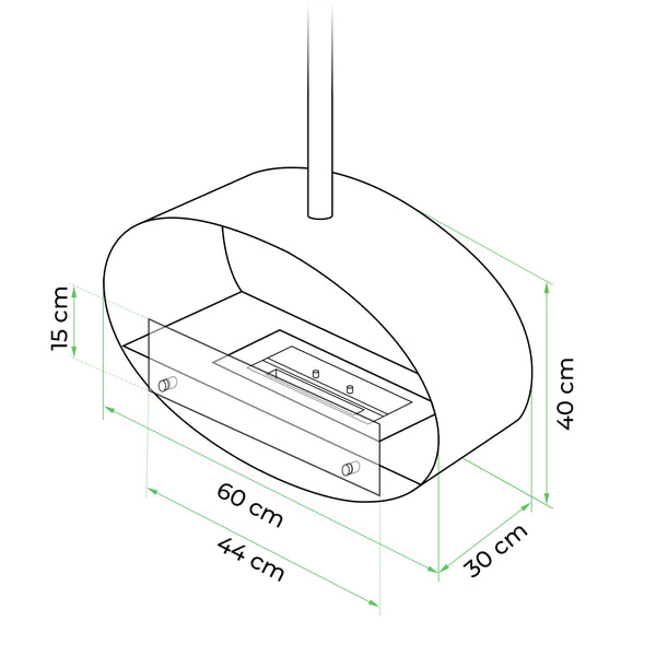 Halifax Takhengt biopeis – Svart – 60 cm