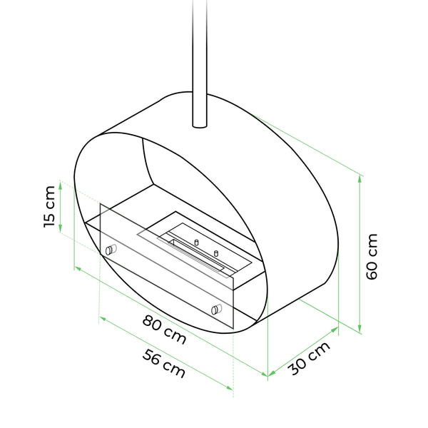 Halifax Takhengt biopeis – Svart – 80 cm