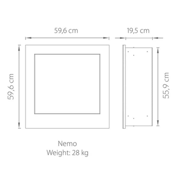 Nemo vegghengt / innebygd biopeis – Svart
