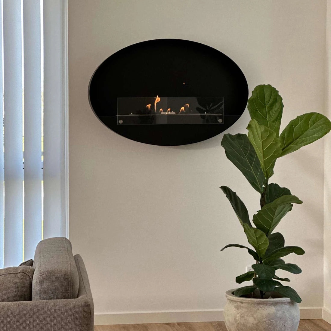 Maryland Oval vegghengt biopeis – Svart