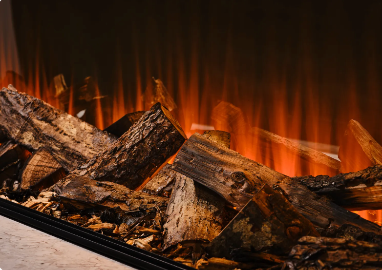 Winchester 1600 White Marble – Wide Wall-Mounted Electric Fireplace