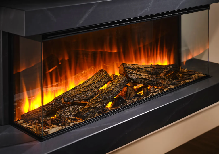 Winchester 1600 Grey Marble – Wide Wall-Mounted Electric Fireplace