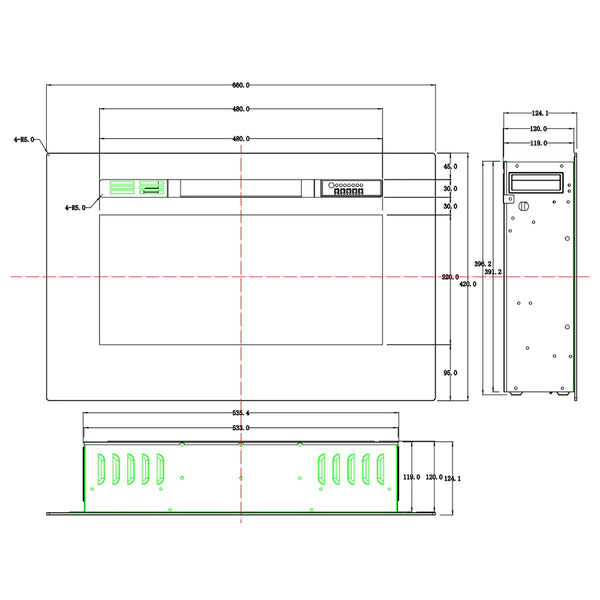 LED Pro 66 cm – Innebygd Elektrisk peis