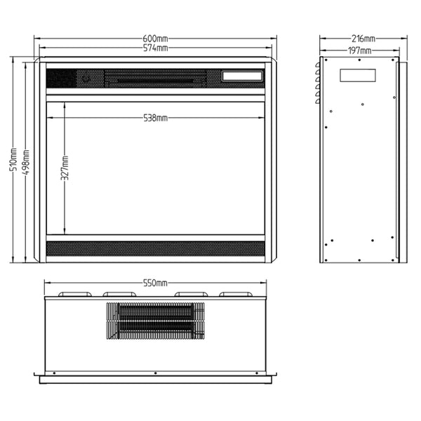 LED 60 cm – Innebygd Elektrisk peis