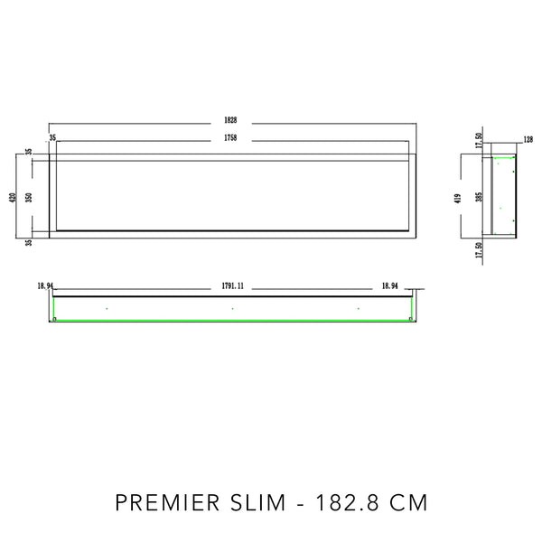 Pride Slim 92 cm – Elektrisk peis