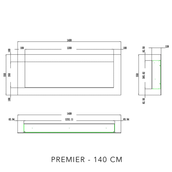 Pride 140 cm – Elektrisk peis
