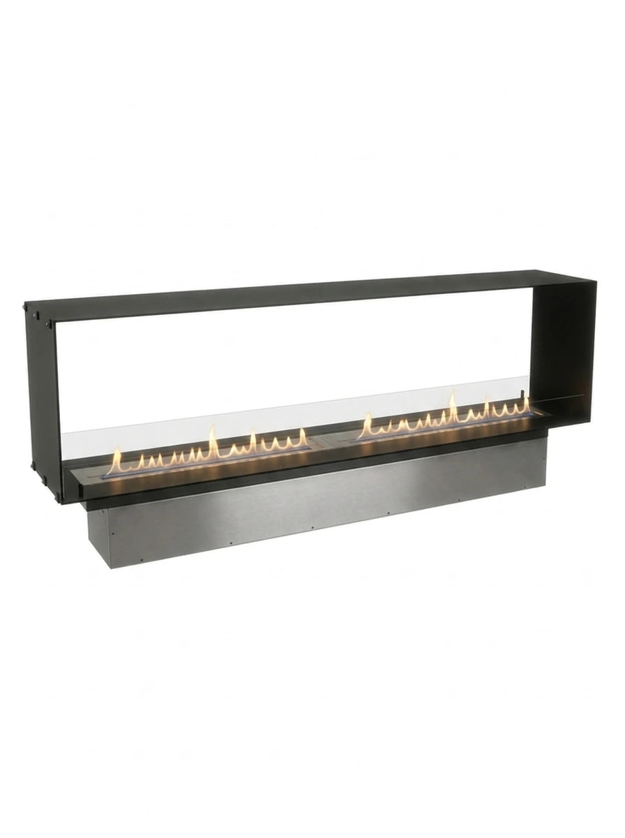 Foco Two 2300 with manual bioethanol burners, lit flame