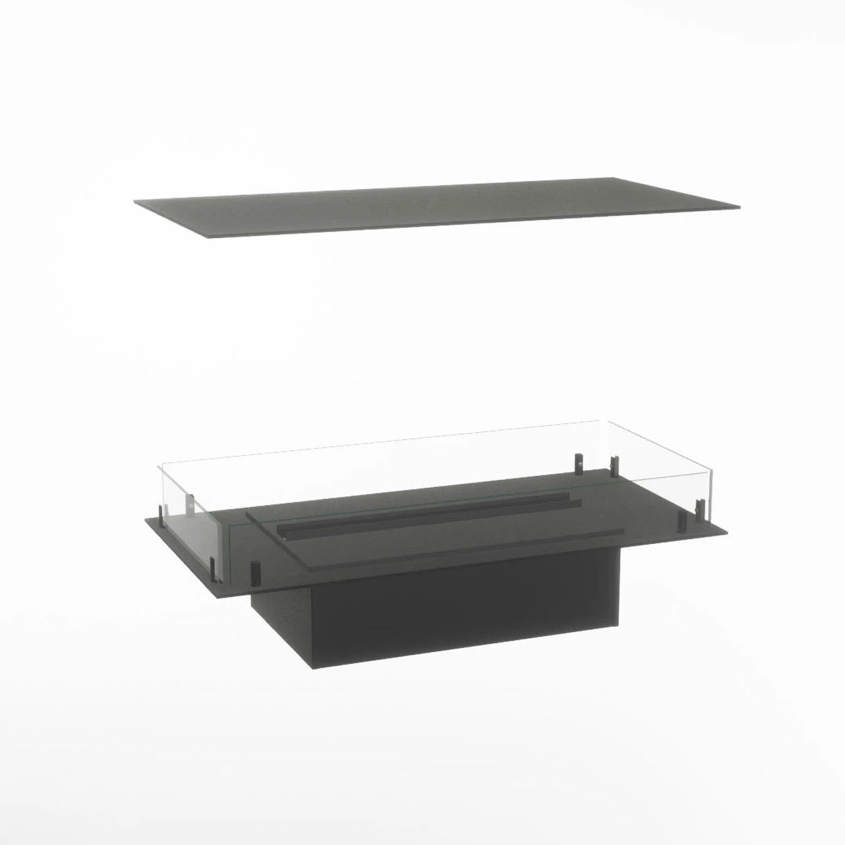 Foco Myst Four 800 | Foco | 4-sided Opti-myst Fireplace | Svart