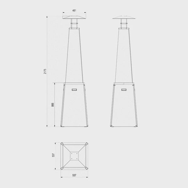 Pyramide utendørs gasspeis