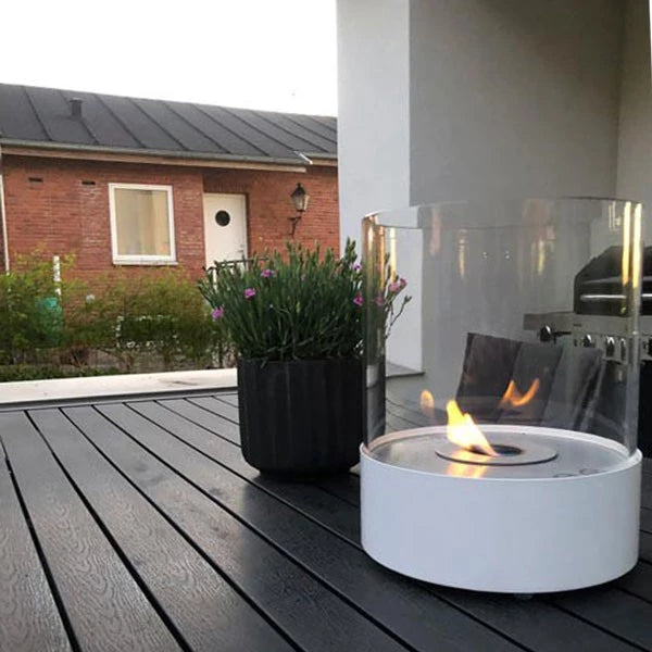 utendørs peis med glass