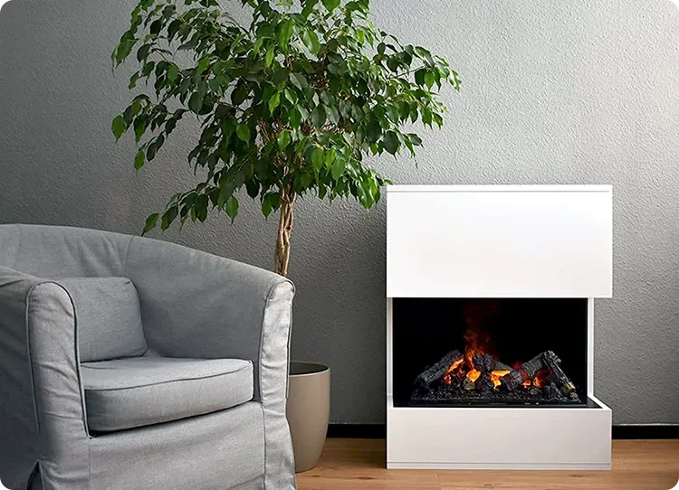 Glow Fire opti-myst peis i fargen hvit