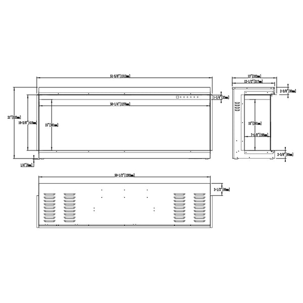 Gold 132 cm – Innebygd Elektrisk peis