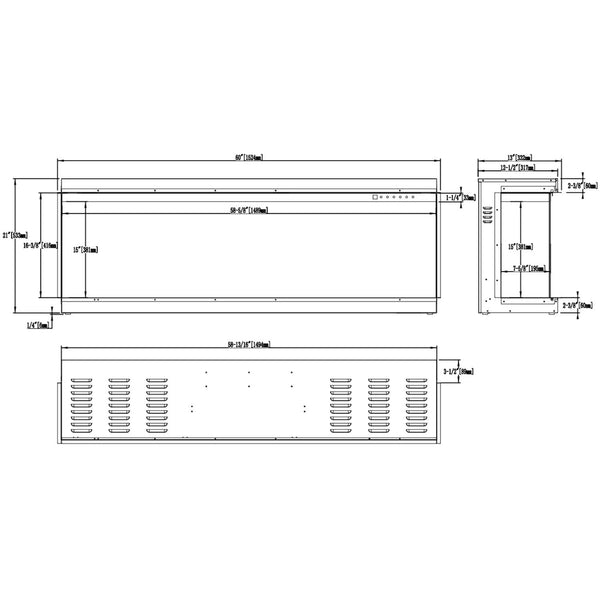 Gold 152 cm – Innebygd Elektrisk peis