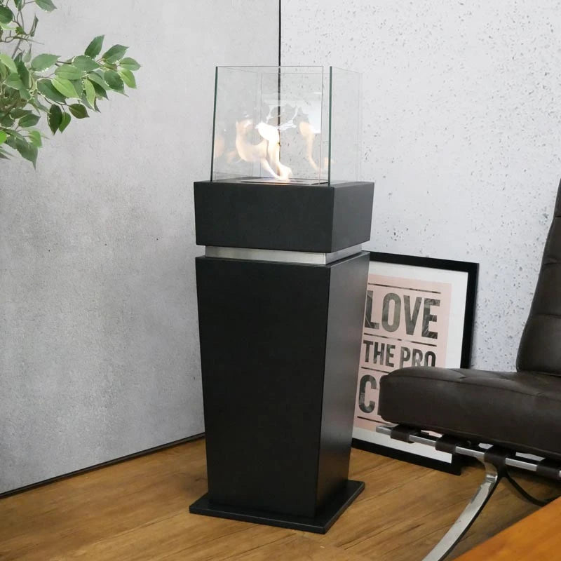 Elegant Gulvbiopeis – Svart med glass