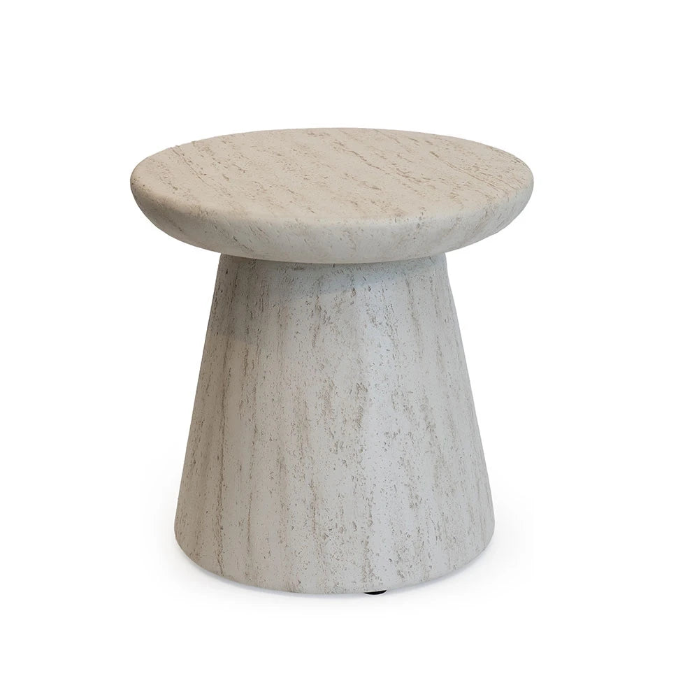 Sidebord – Rundt – Travertin