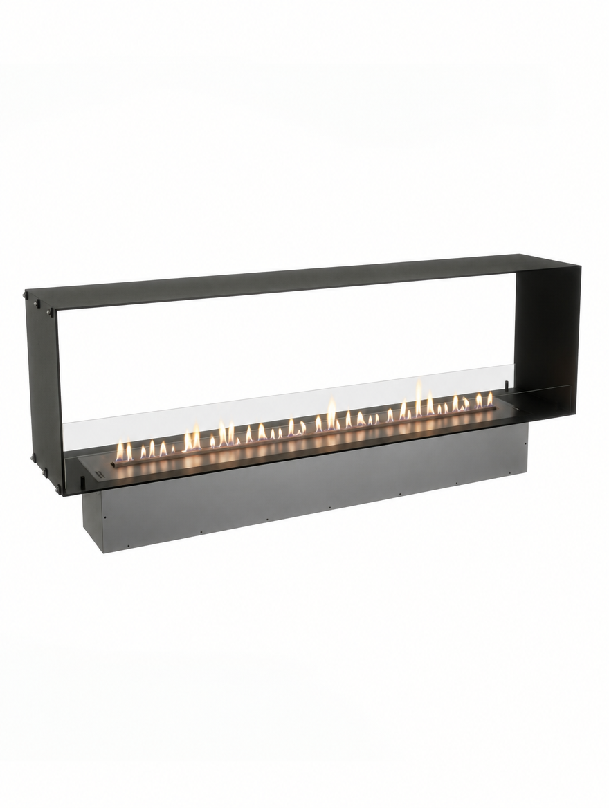 Foco Two 2300 with Planika FLA4 automatic burner, lit flame