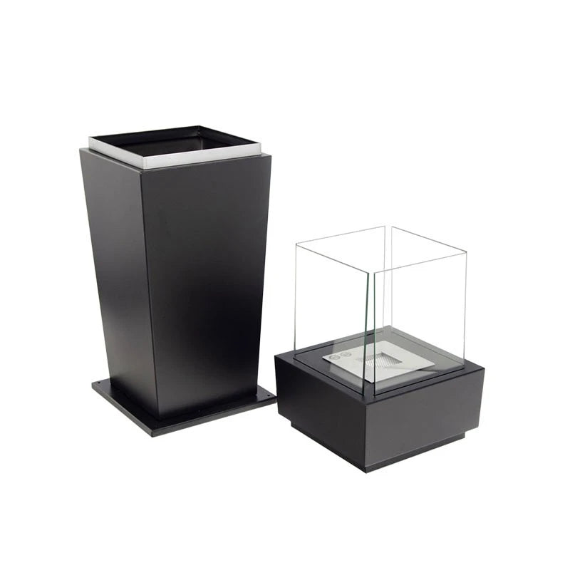 Elegant Gulvbiopeis – Svart med glass