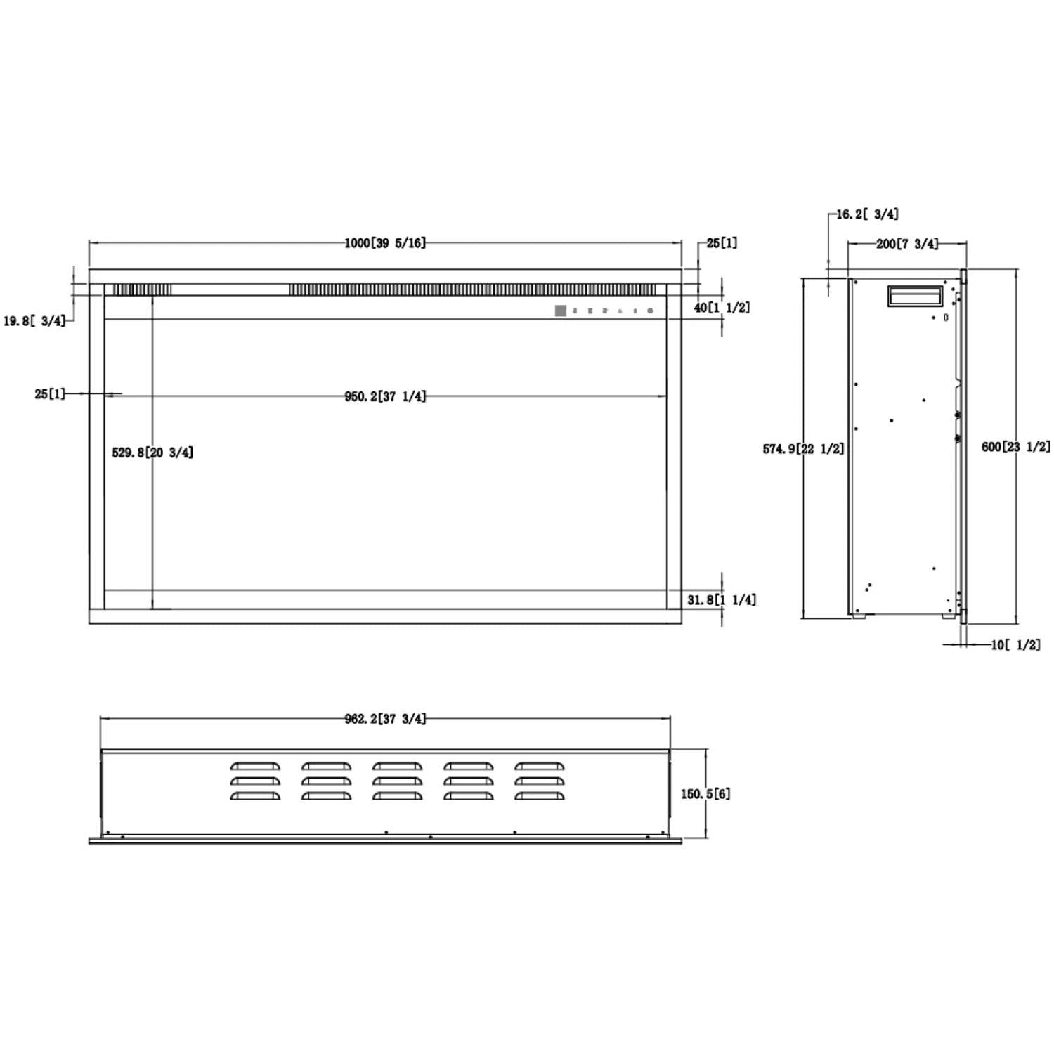 Aflamo 3D 100x60 – Elektrisk peisinnsats