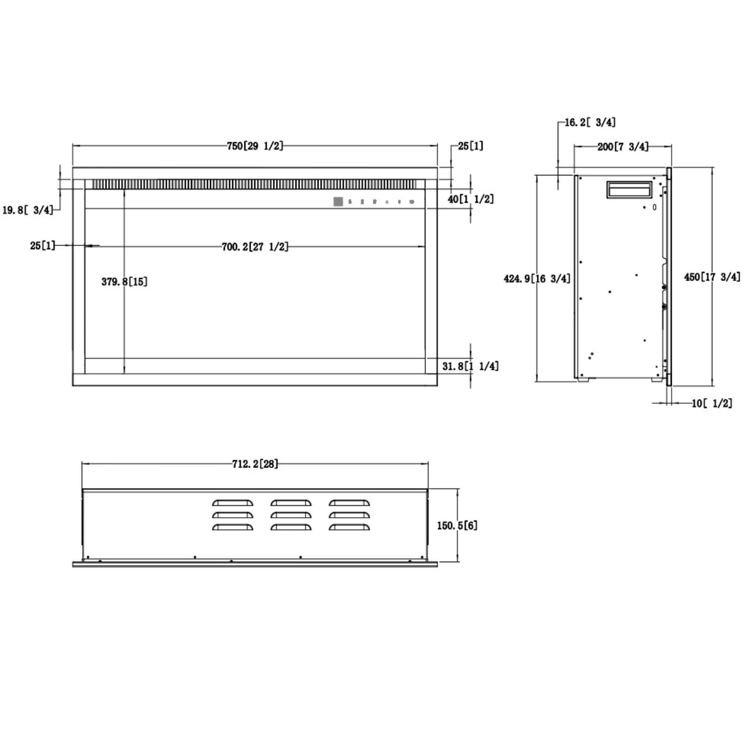 Aflamo 3D 75 cm – Elektrisk peisinnsats