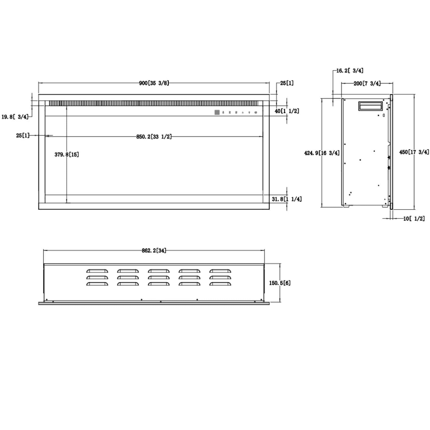 Aflamo 3D 90 cm – Elektrisk peisinnsats