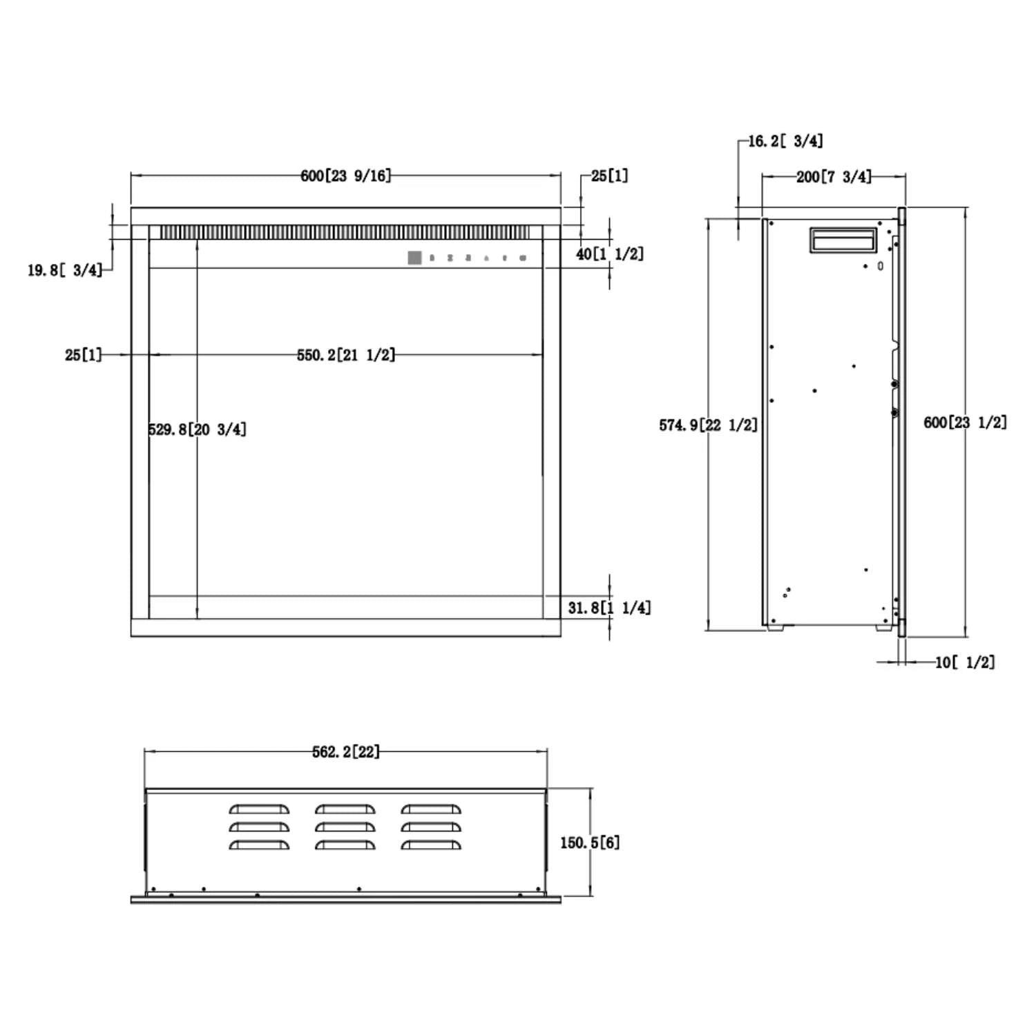 Aflamo 3D 60x60 – Elektrisk peisinnsats