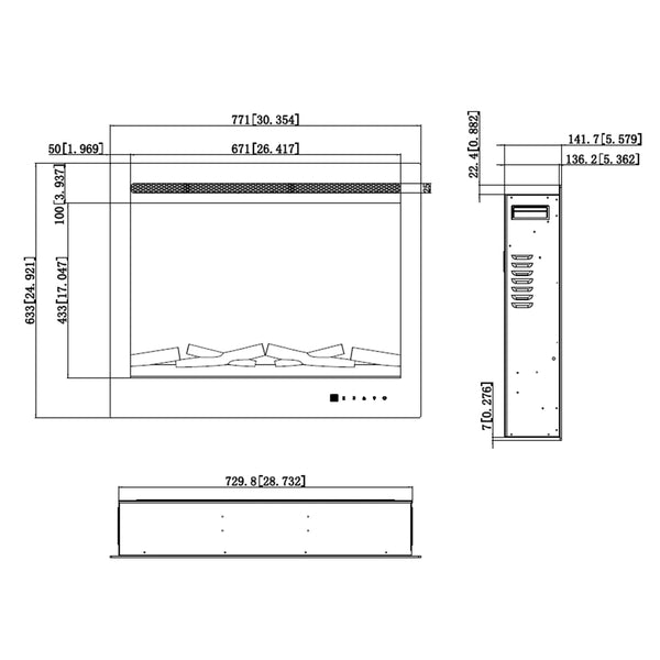 LED Pro 80 cm – Innebygd Elektrisk peis