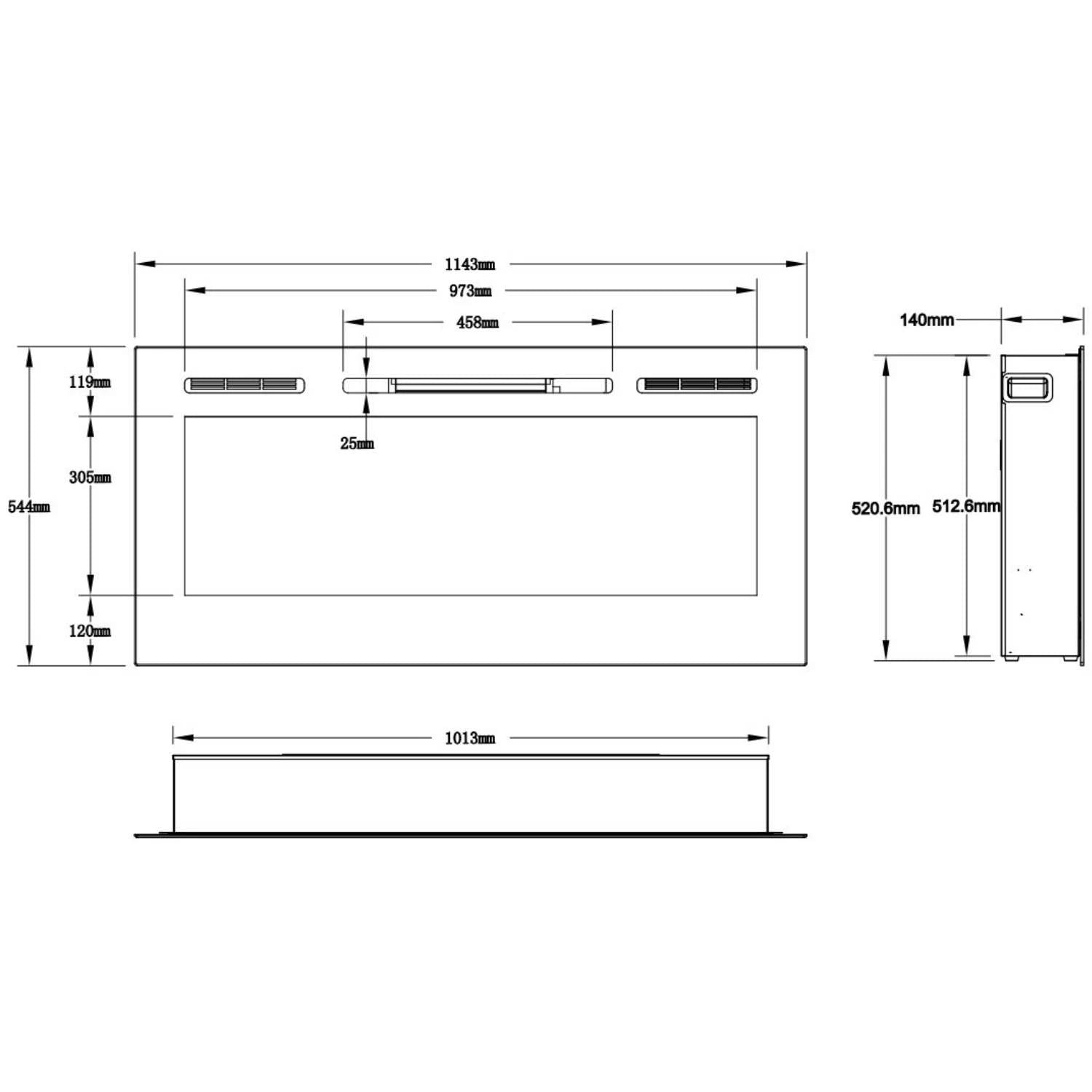 Majestic 114 cm – Elektrisk peis