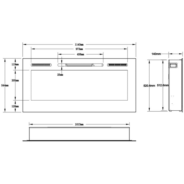 Majestic 114 cm – Elektrisk peis