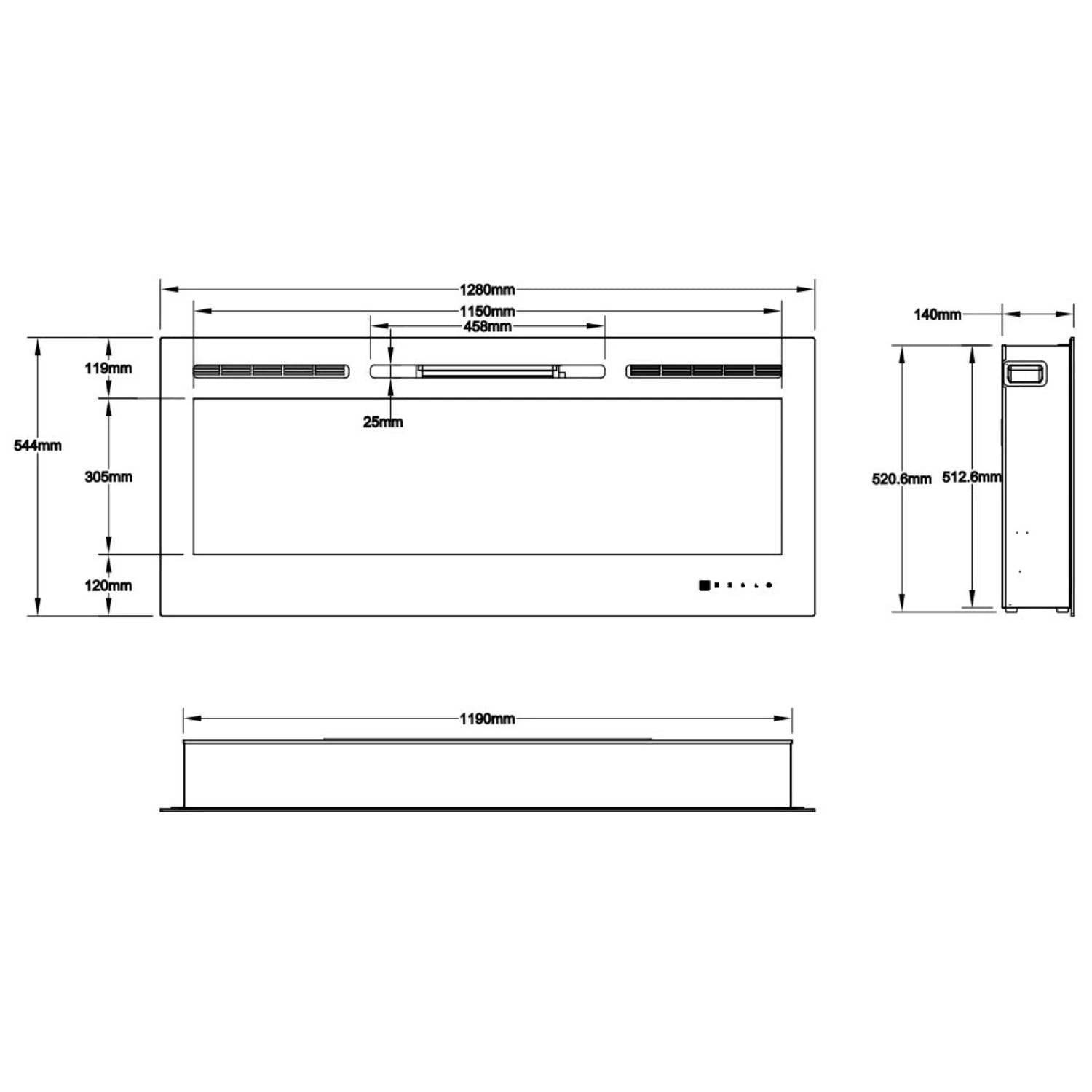 Majestic 128 cm – Elektrisk peis