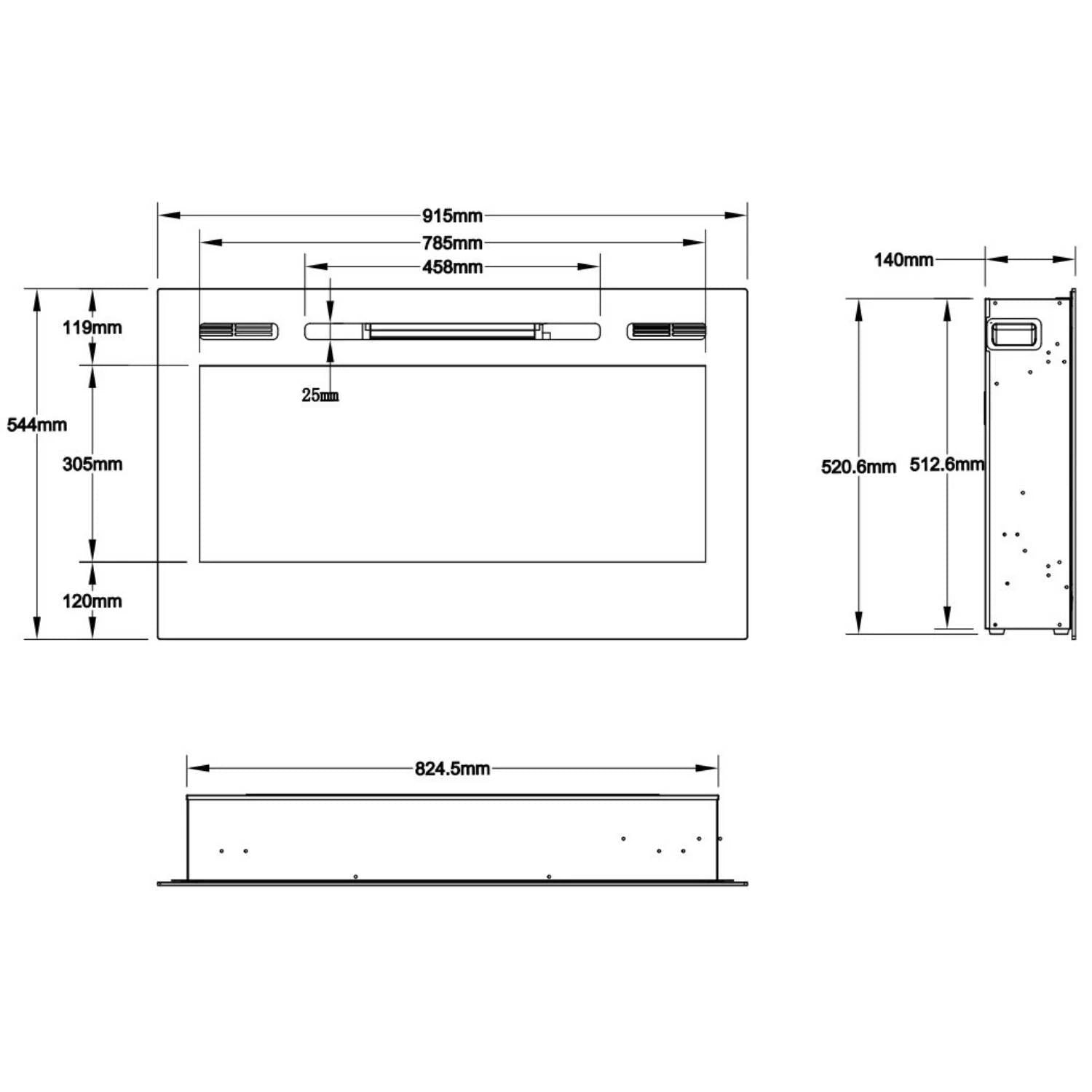 Majestic 92 cm – Elektrisk peis