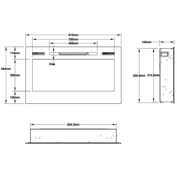 Majestic 92 cm – Elektrisk peis