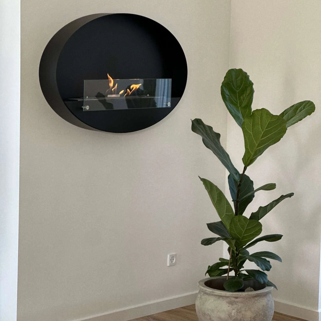 Maryland Oval vegghengt biopeis – Svart
