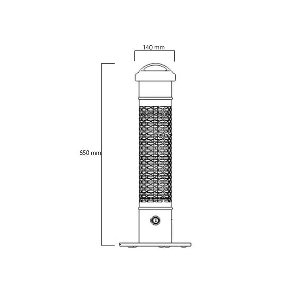Terrassevarmer – 1200W – Sølv