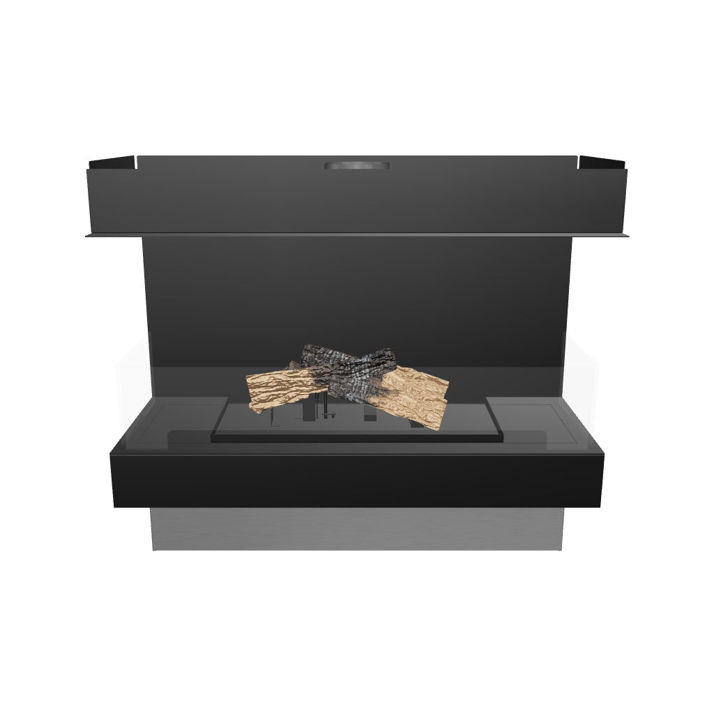 Flogs Box 1000 Three-Sided (Flue Connection) - Bioethanol Fireplace