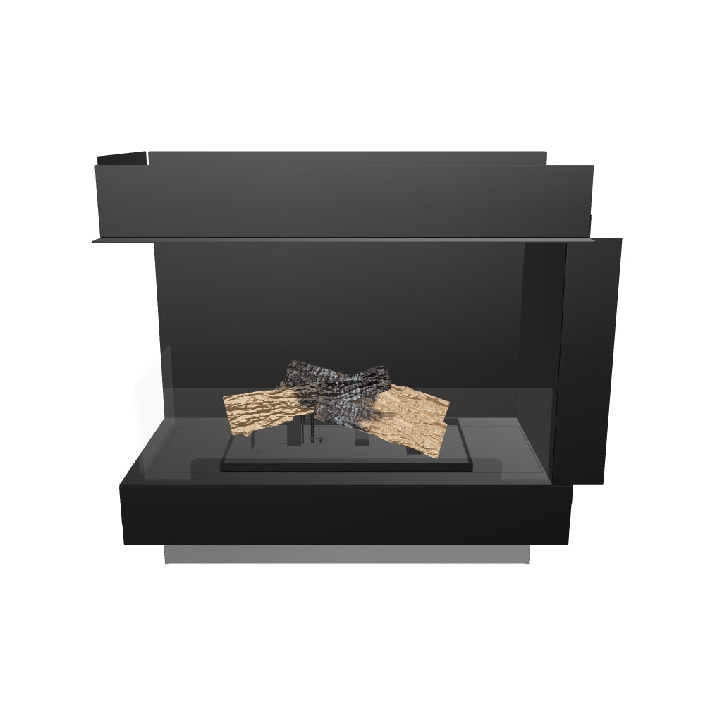 Flogs Box 800 Left Corner - Bioethanol Fireplace