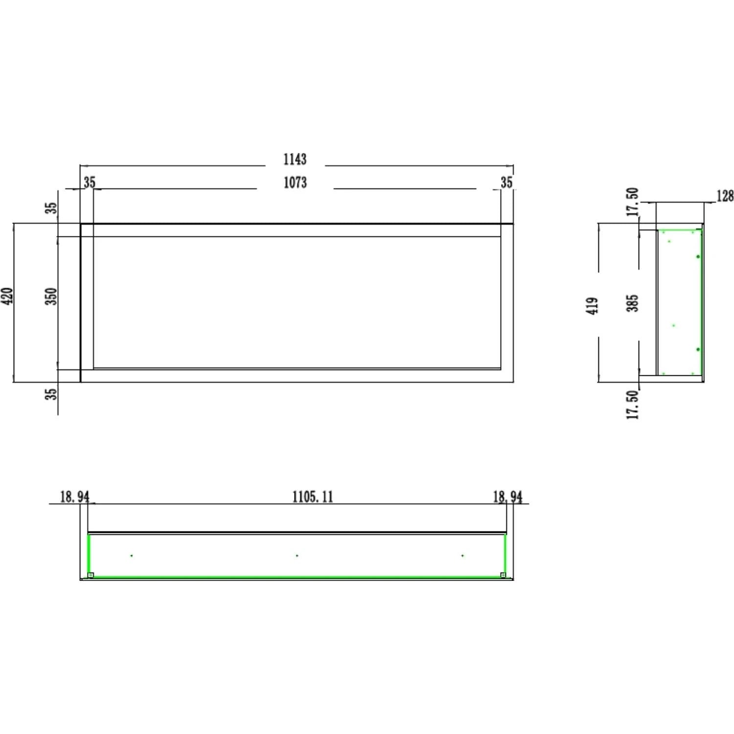 Pride Slim 115 cm – Innebygd Elektrisk peis