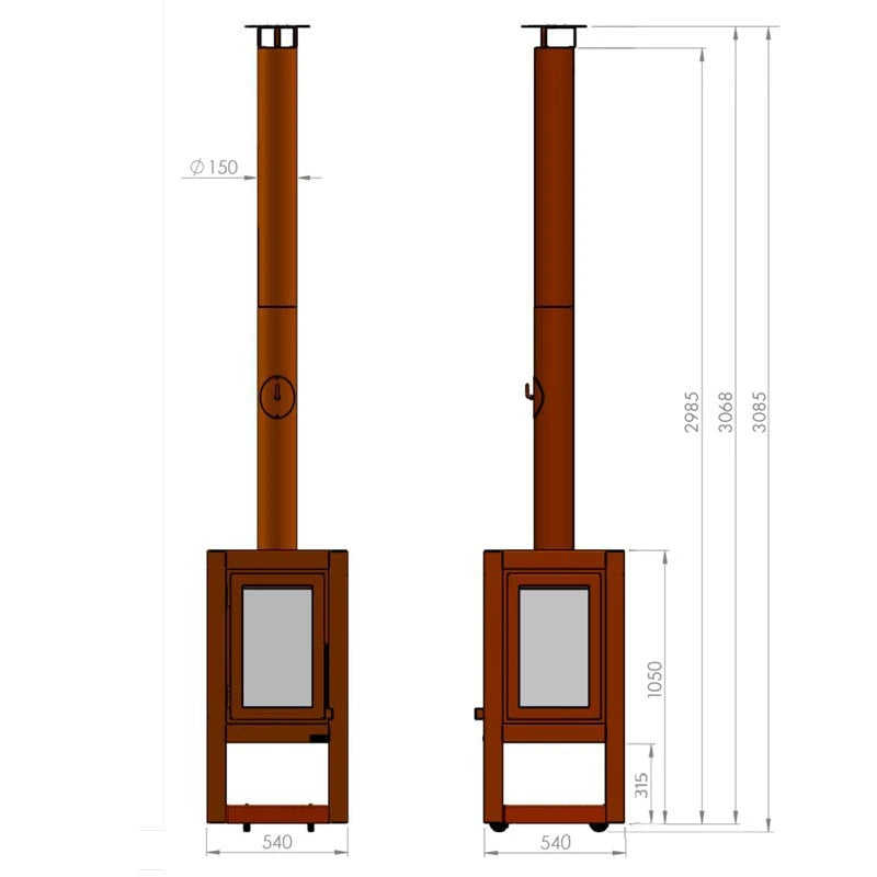 Quaruba XXL Mobile rusted steel garden fireplace