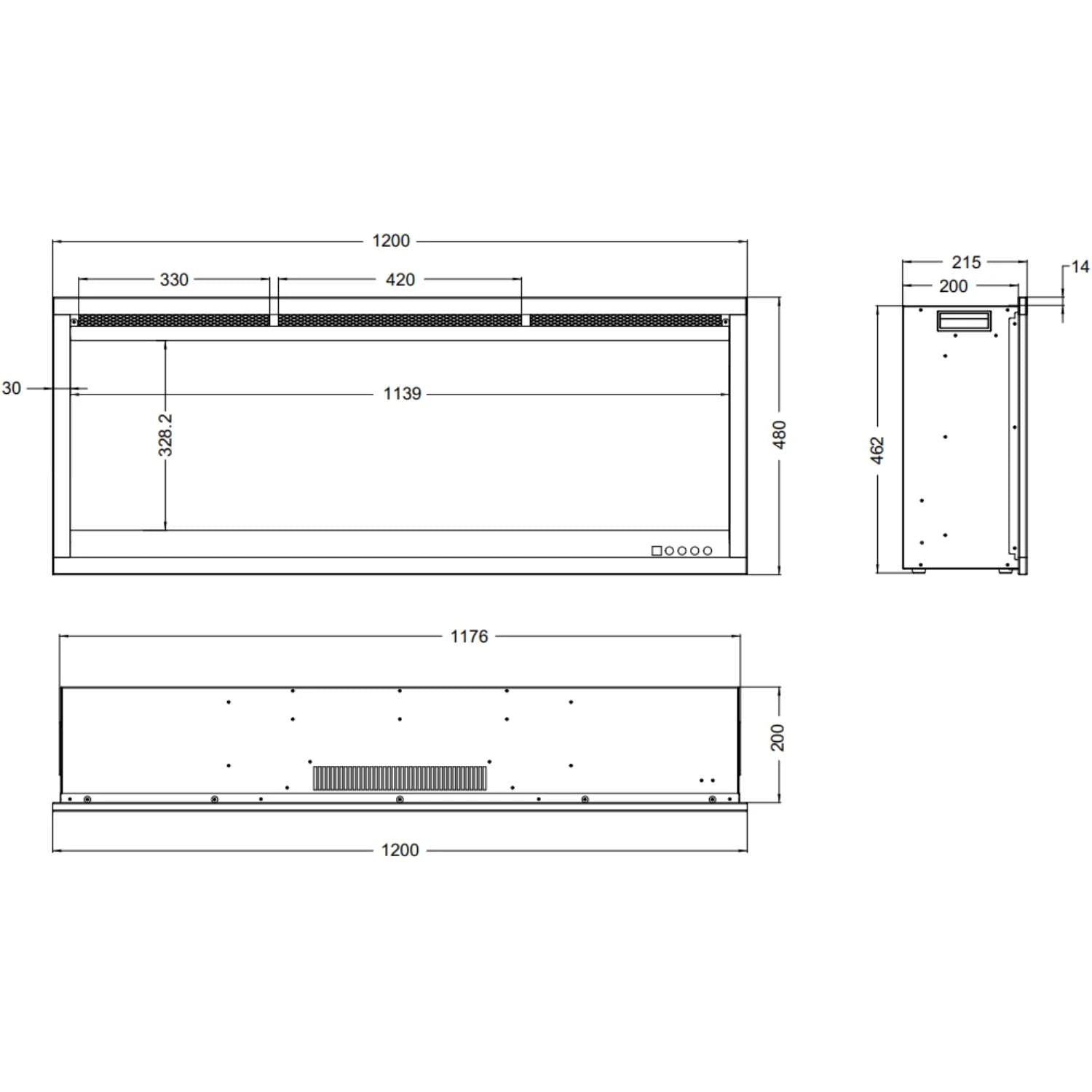 Aflamo Royal 120 cm – Elektrisk peis