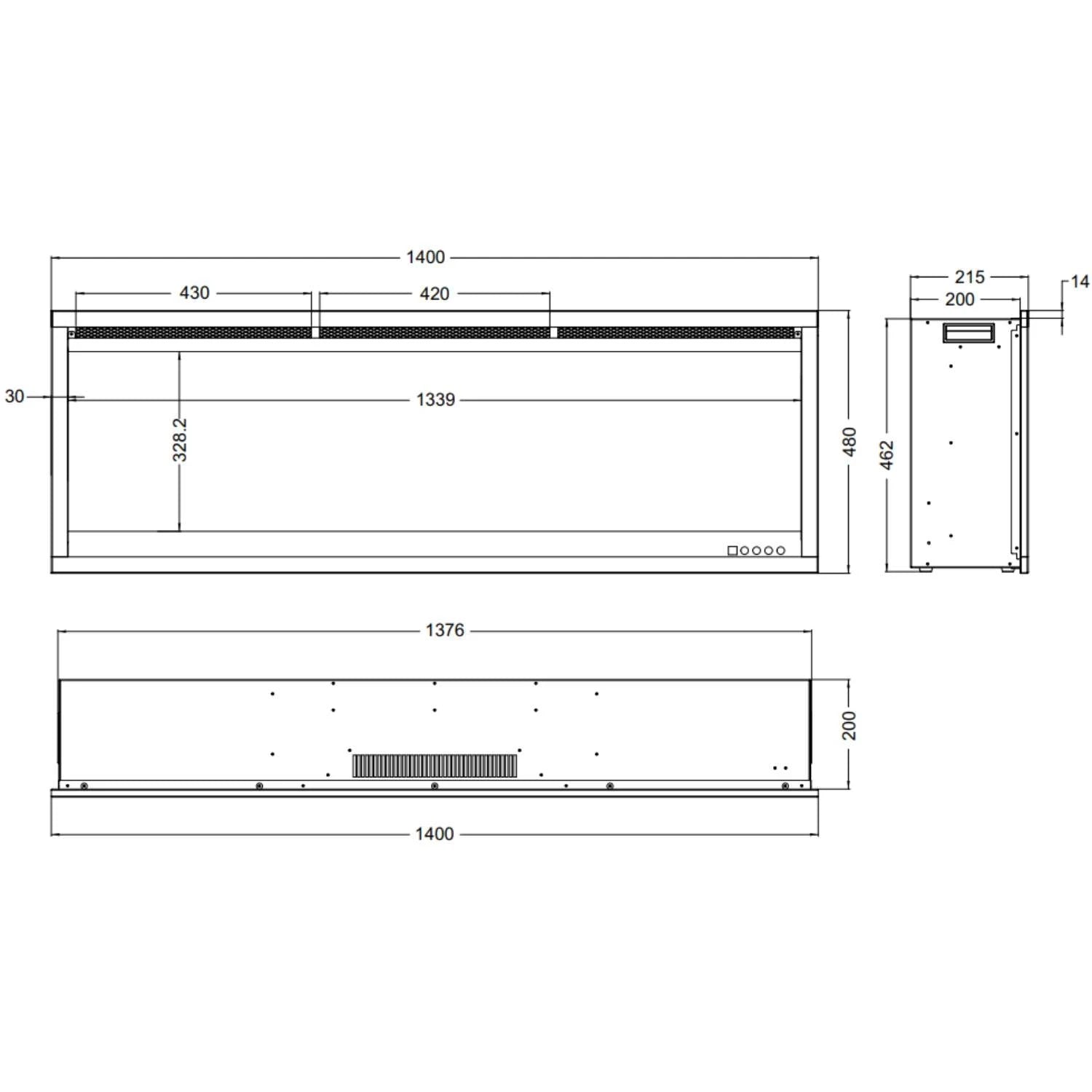 Aflamo Royal 140 cm – Elektrisk peis